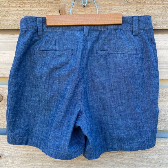 Chambray Cotton Blue High Rise Longline Shorts 🌿 - Picture 6 of 8